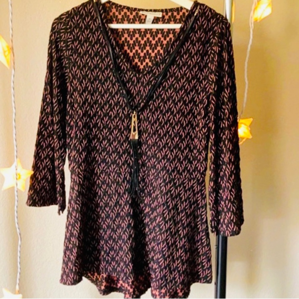 Dana Buchman long sleeves dress + necklace